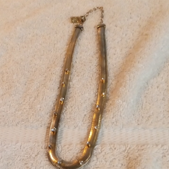 Anne Klein Gold-Tone Mesh Necklace With Crystal Accents 60$